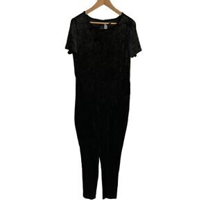 Torrid Catsuit Spandex Velour Short Sleeve Full Length Jumpsuit Black 2 2x NWT